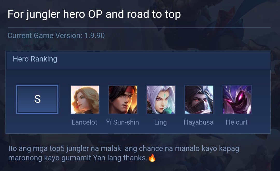 For jungler hero OP and road to top