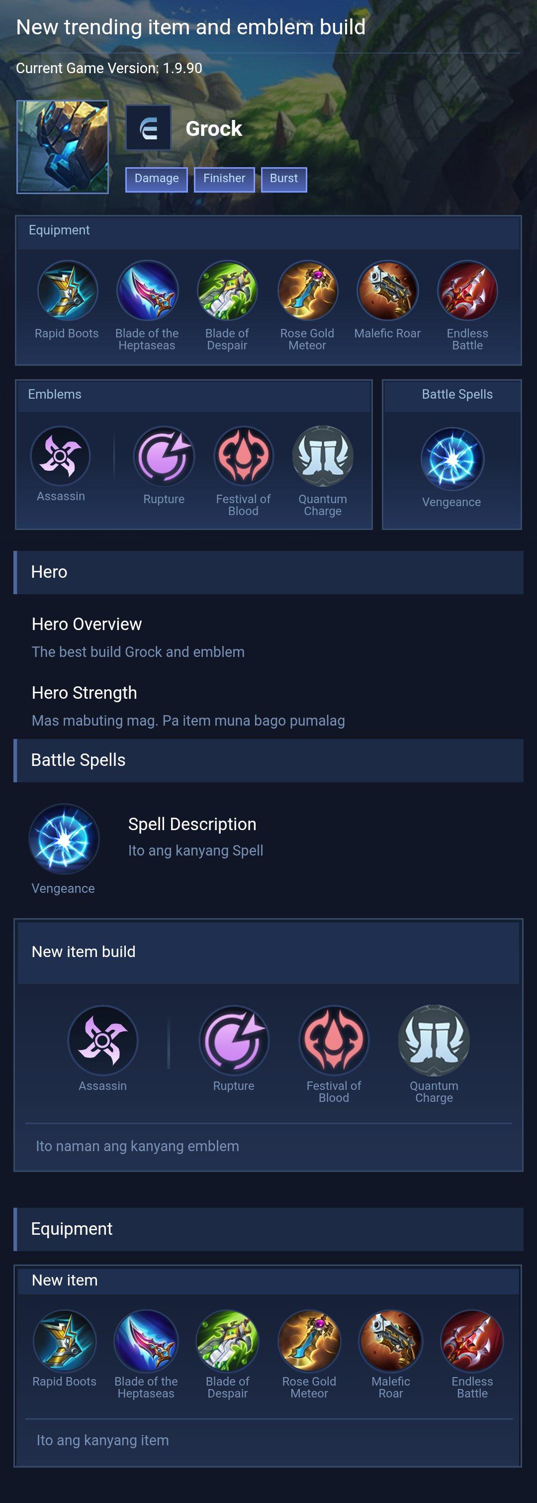 New trending item and emblem build
