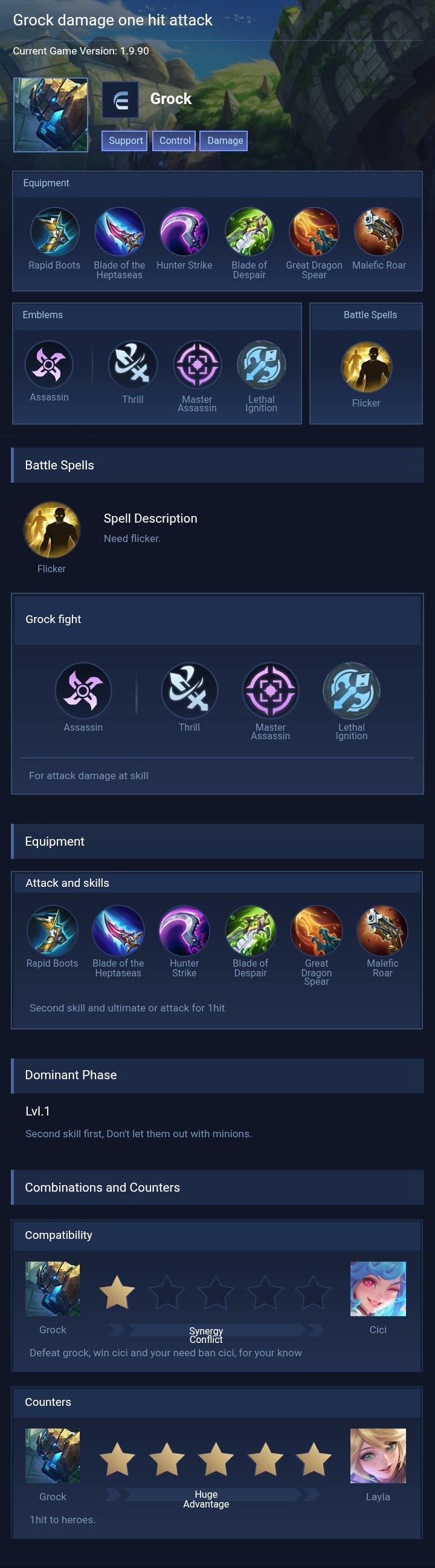 Grock damage one hit attack
