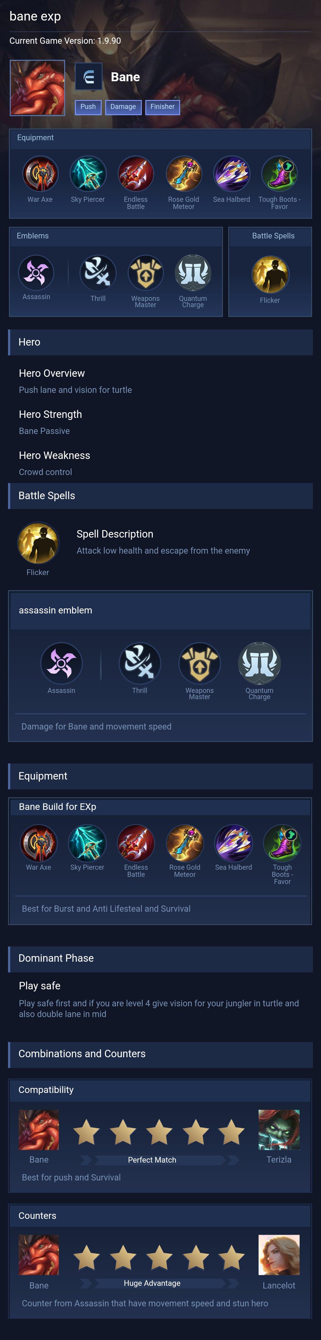 bane exp