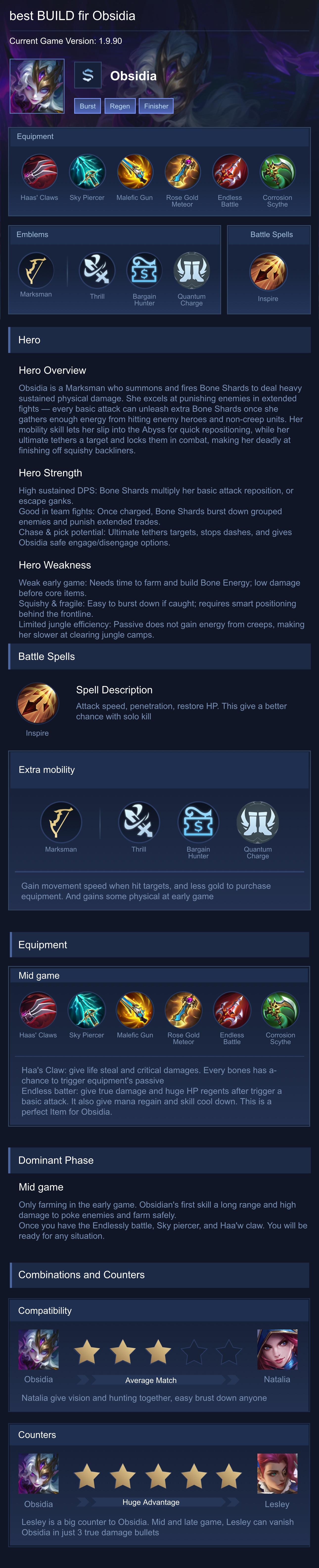 best BUILD fir Obsidia