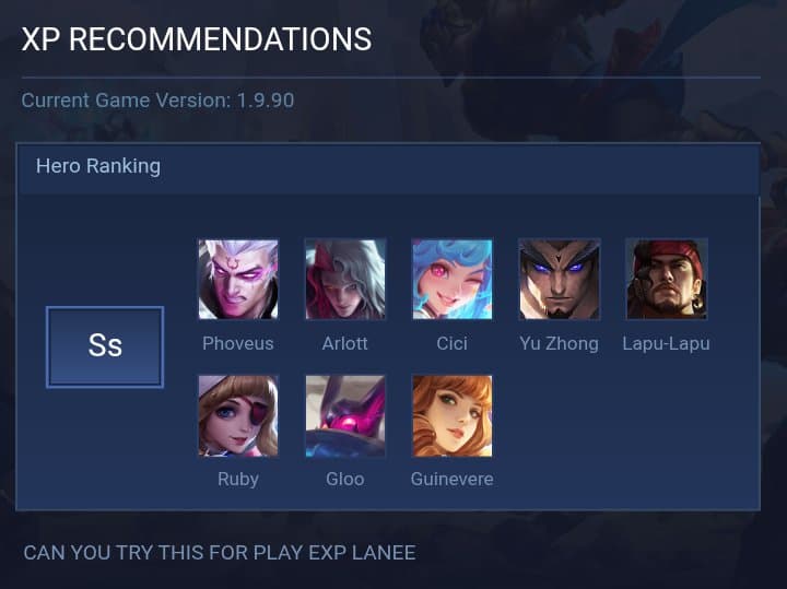 XP RECOMMENDATIONS