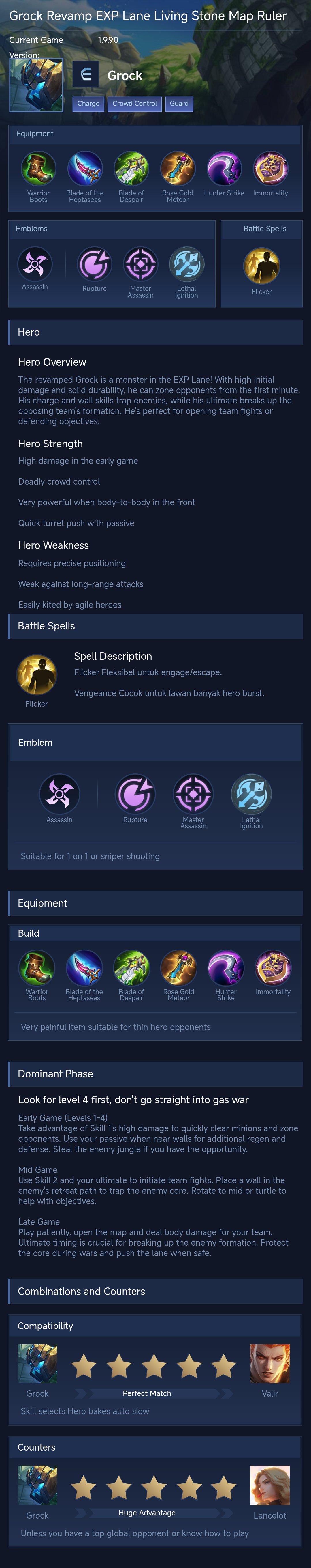 Grock Revamp EXP Lane  Living Stone Map Ruler