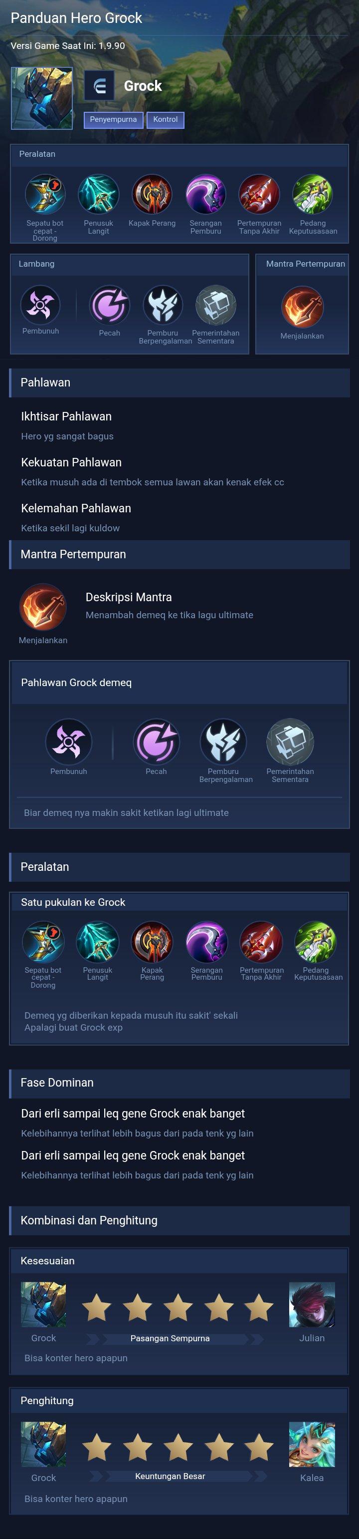 Panduan Hero Grock