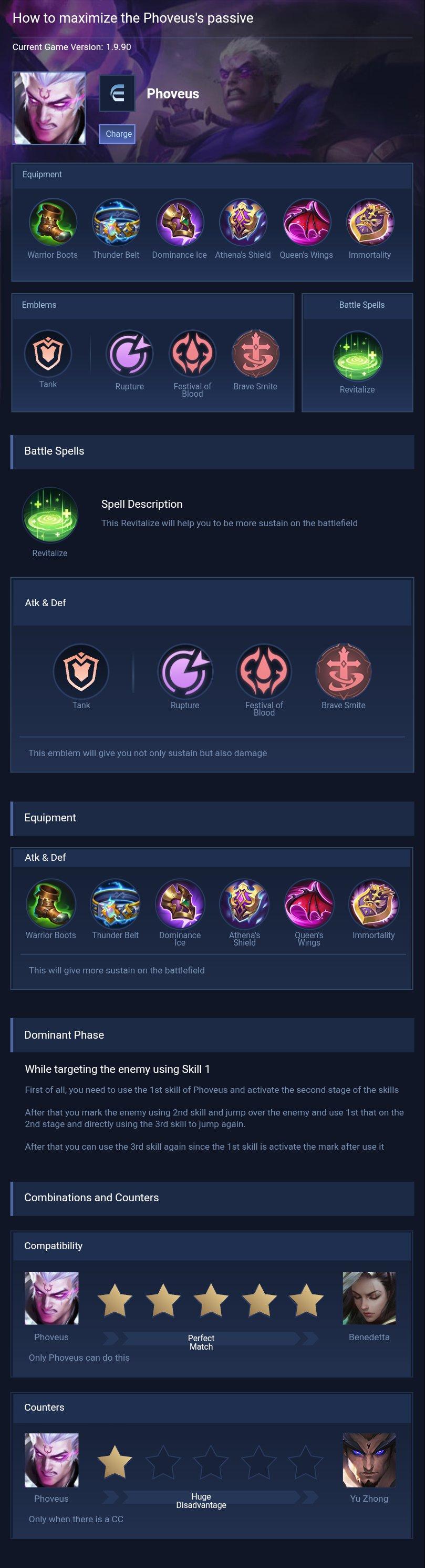 How to maximize the Phoveus's passive