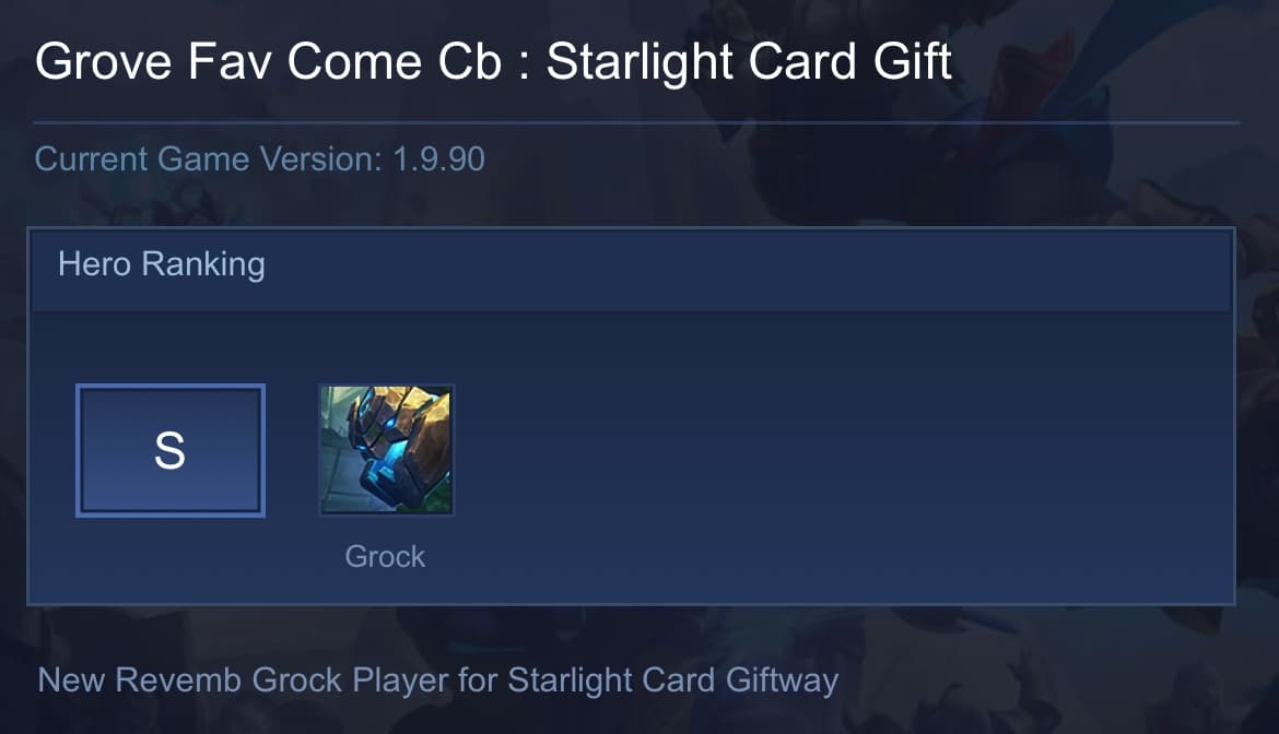 Grove Fav Come Cb : Starlight Card Gift