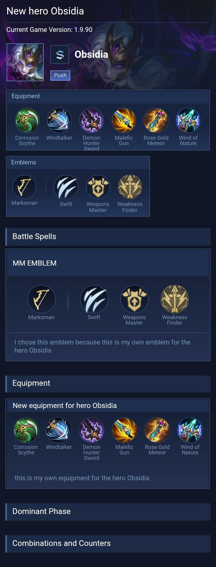New hero Obsidia