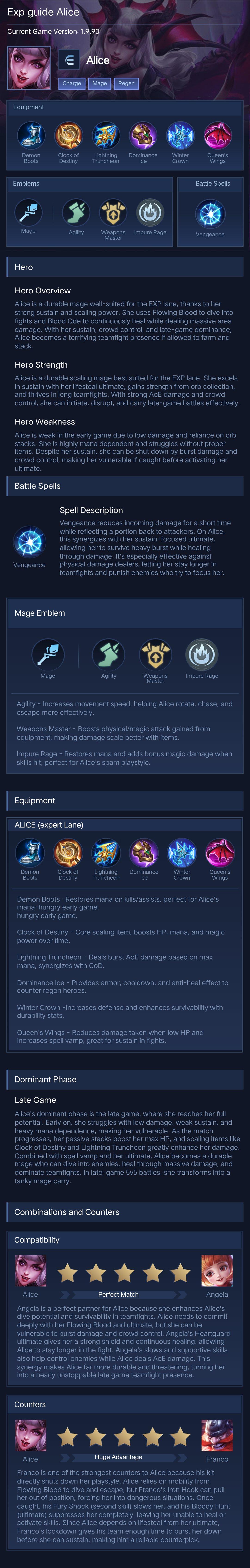 Exp guide Alice