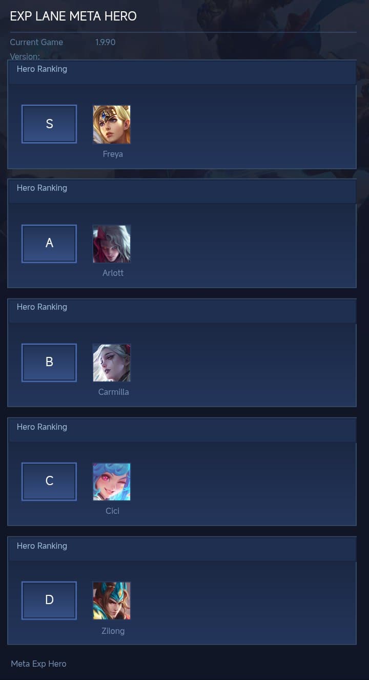EXP LANE  META HERO