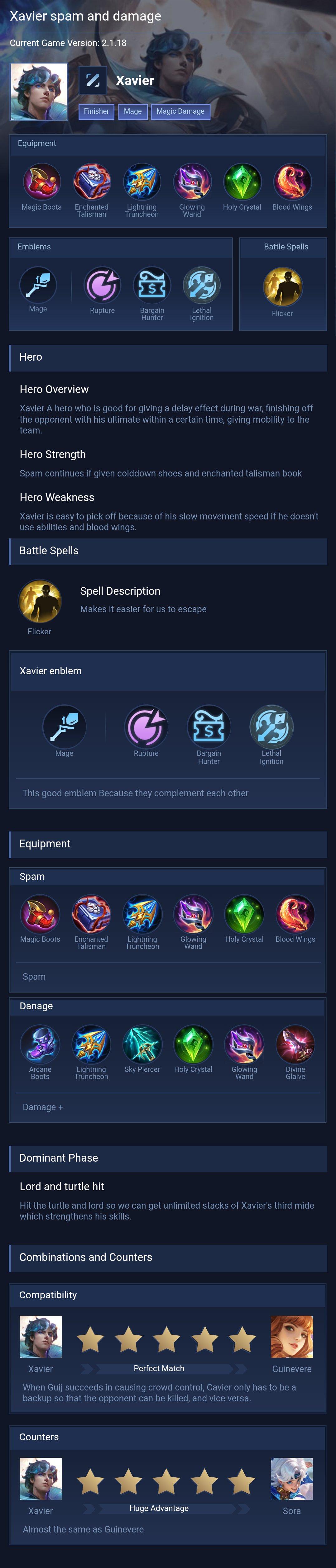 Xavier spam and damage