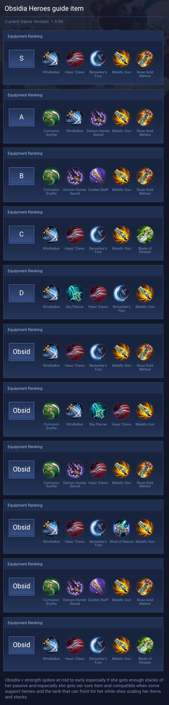 Obsidia Heroes guide item