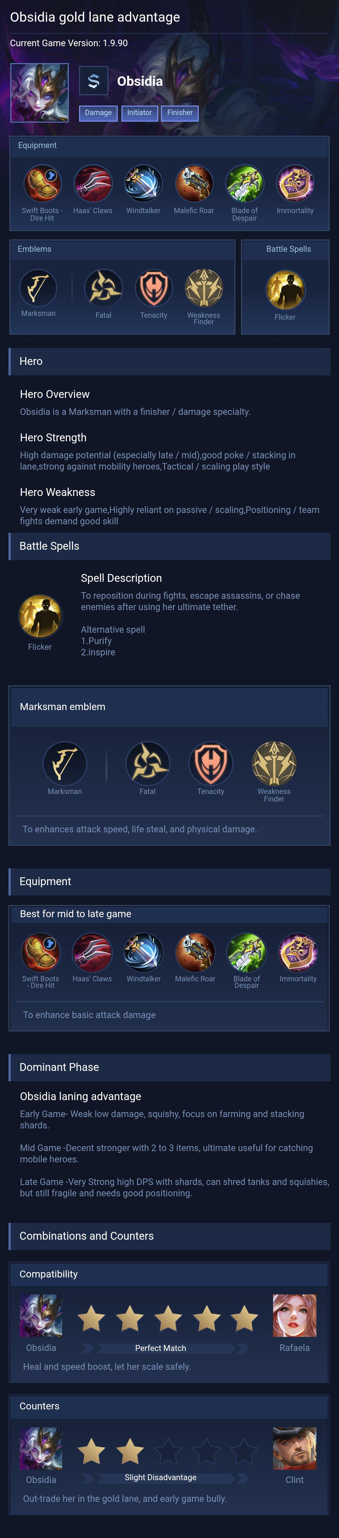Obsidia gold lane advantage
