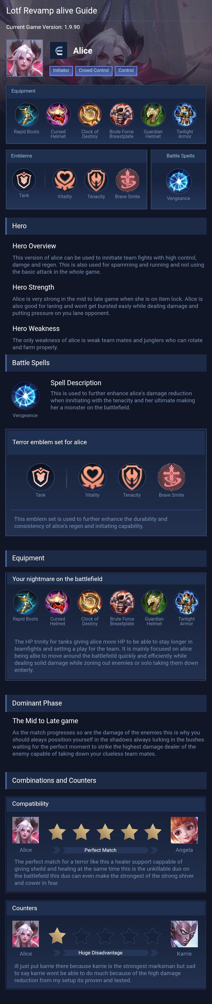 Lotf Revamp alive Guide