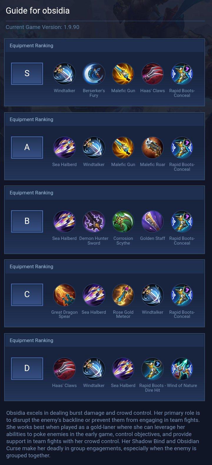 Guide for obsidia