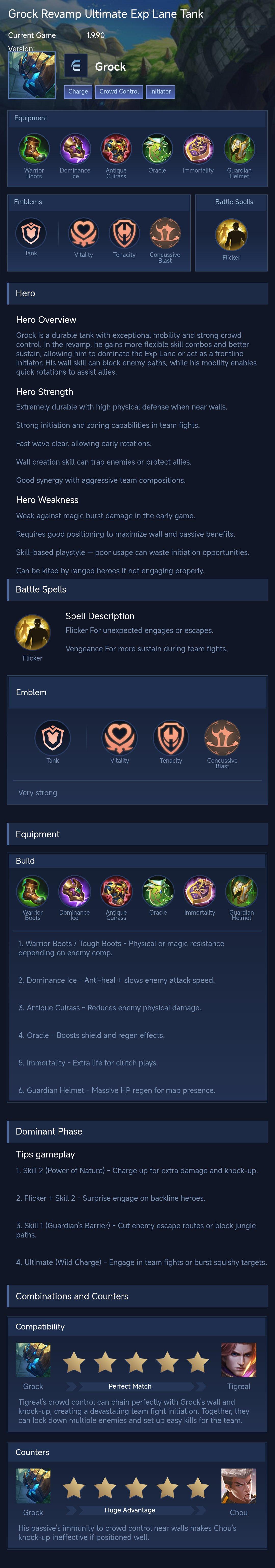 Grock Revamp  Ultimate Exp Lane Tank