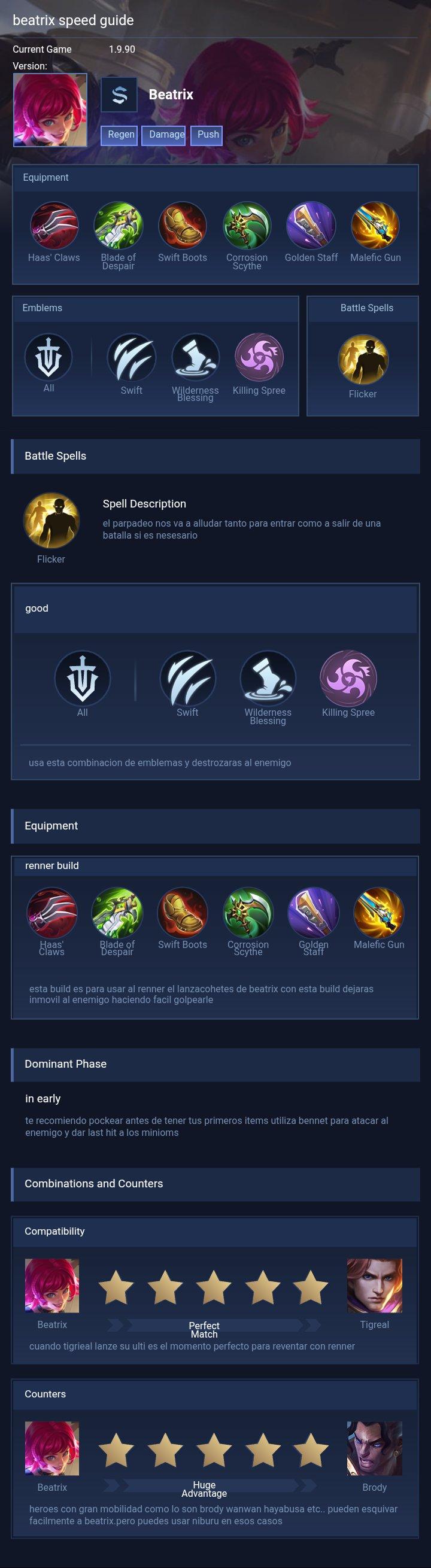 beatrix speed guide