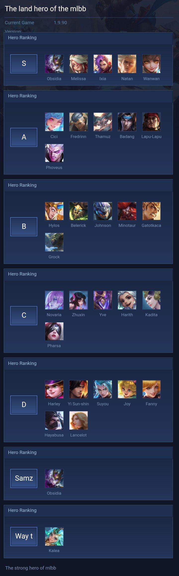 The land hero of the  mlbb