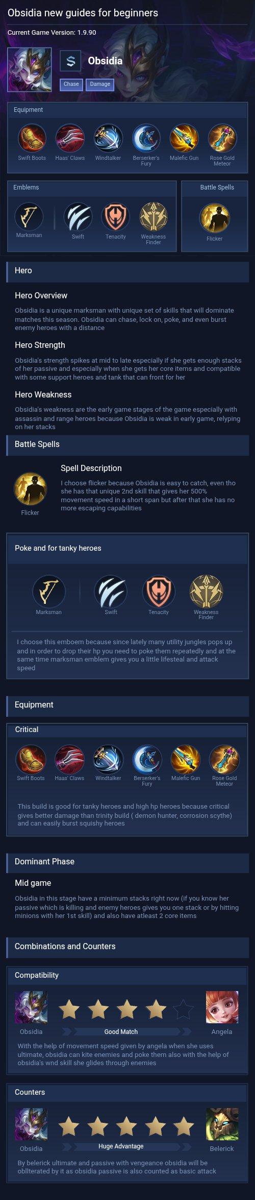 Obsidia new guides for beginners