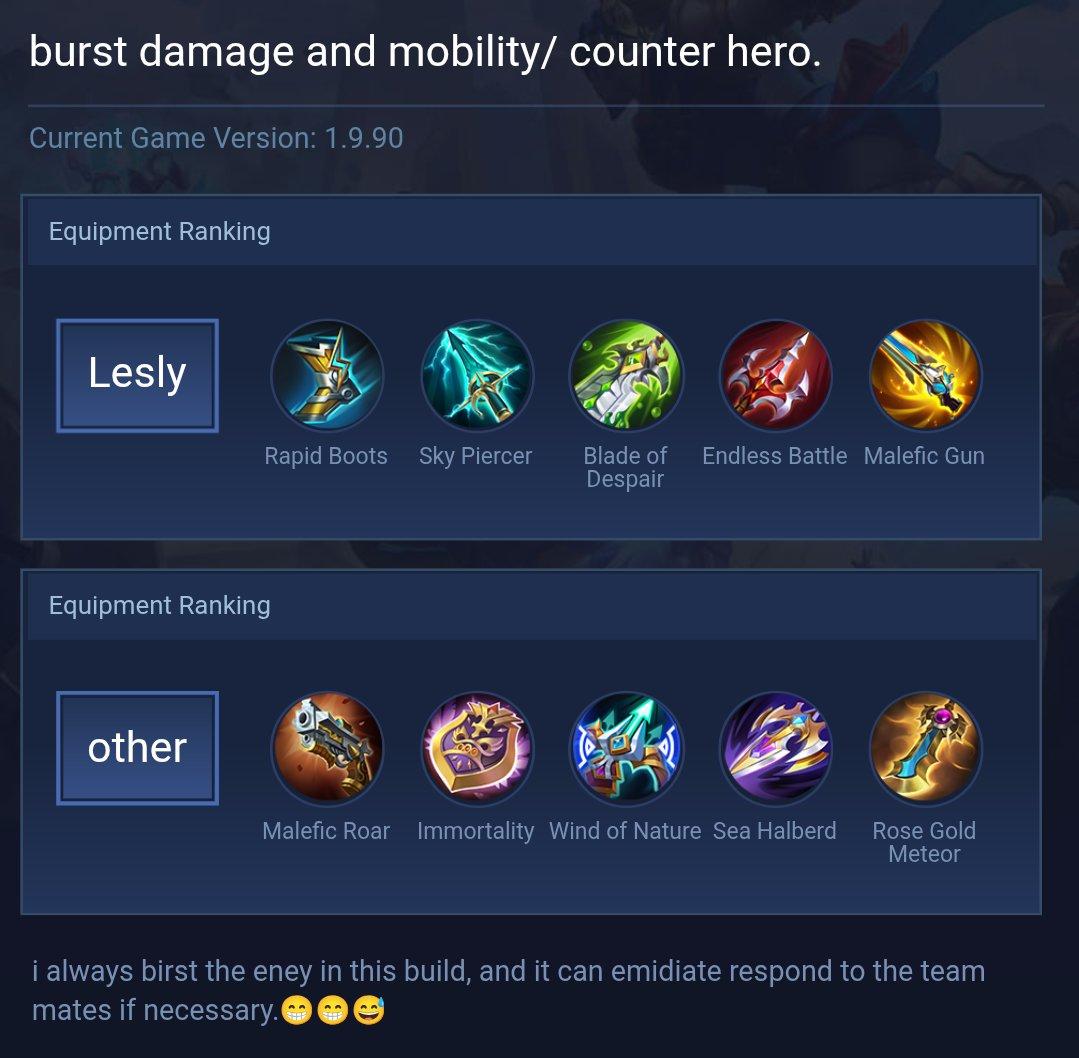 burst damage and  mobility/ counter hero.