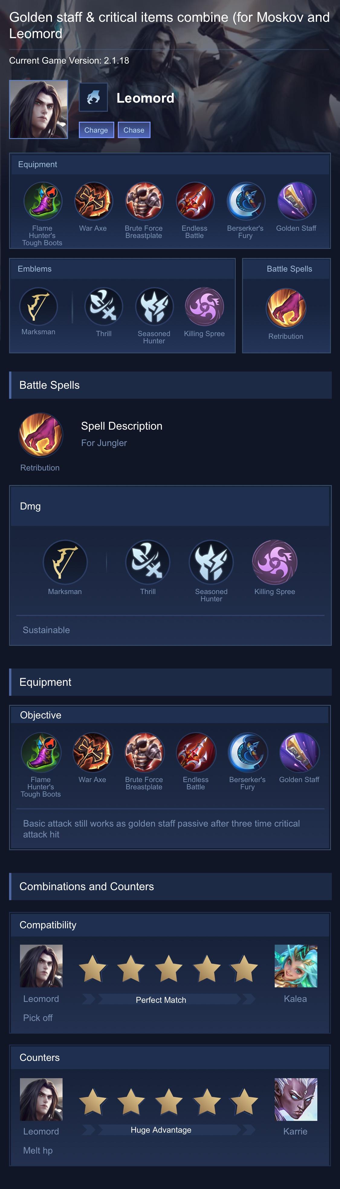 Golden staff & critical items combine (for Moskov and Leomord