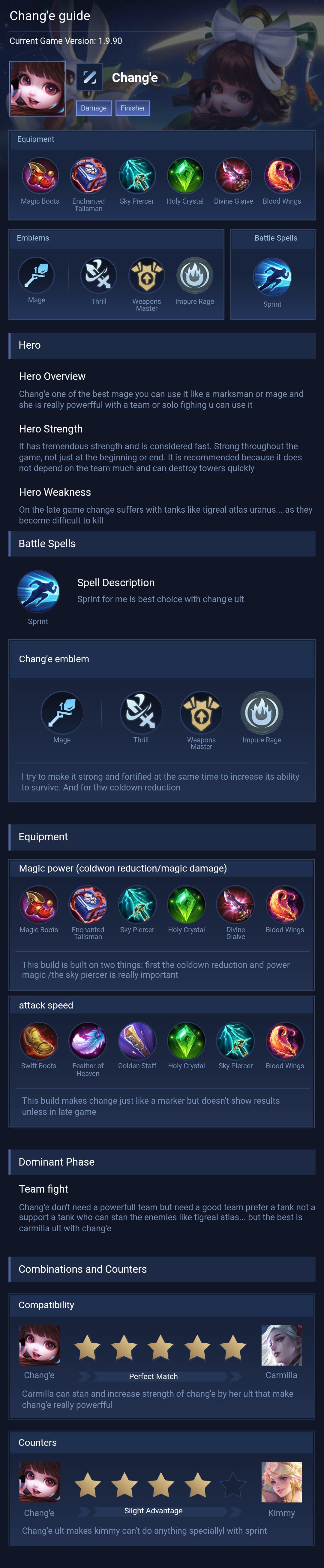 Chang'e guide