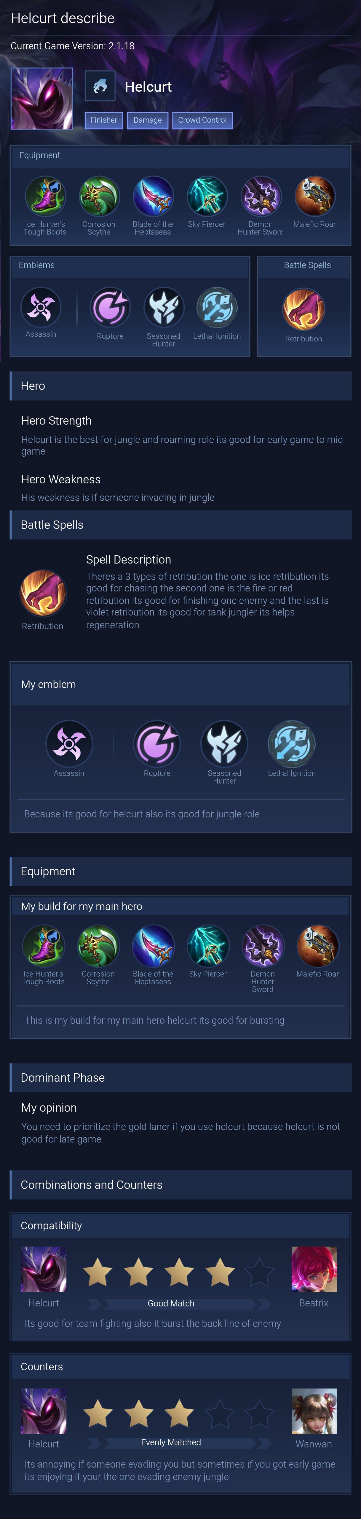 Helcurt describe