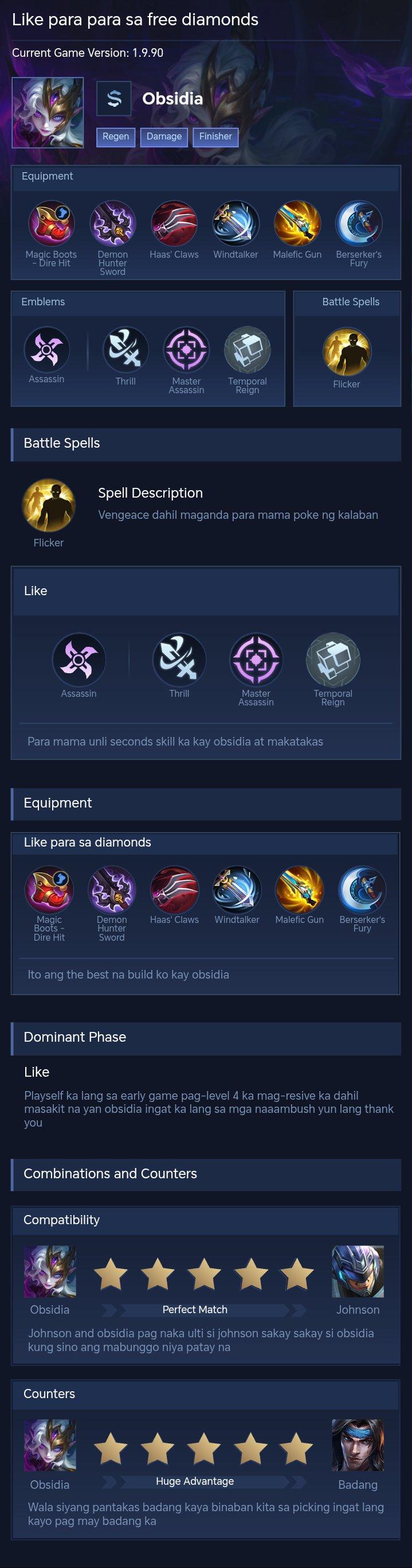 Like para para sa free diamonds