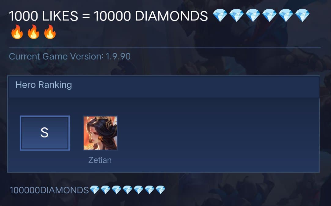 1000 LIKES = 10000 DIAMONDS 💎💎💎💎💎💎🔥🔥🔥