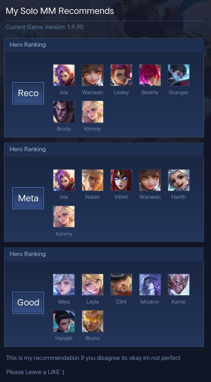 My Solo MM Recommends