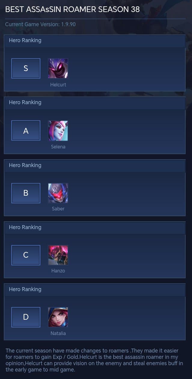 BEST ASSAsSIN ROAMER SEASON 38