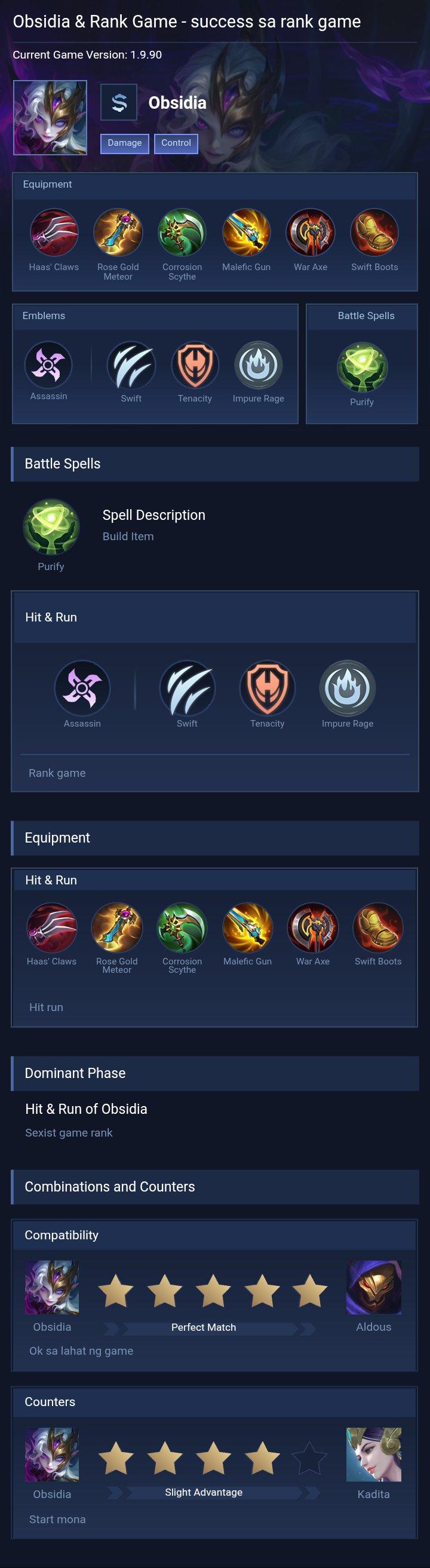 Obsidia & Rank Game - success sa rank game