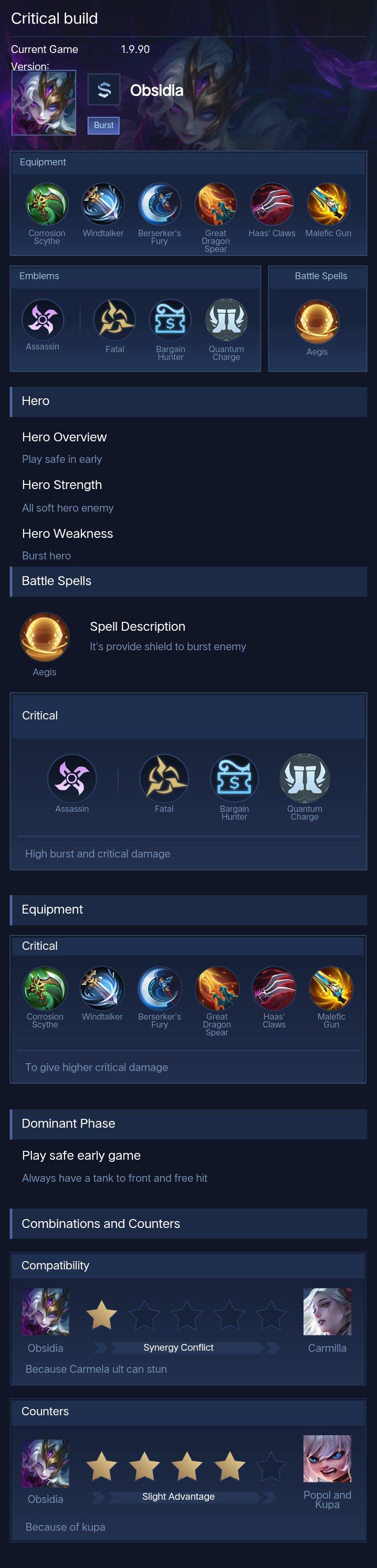 Critical build