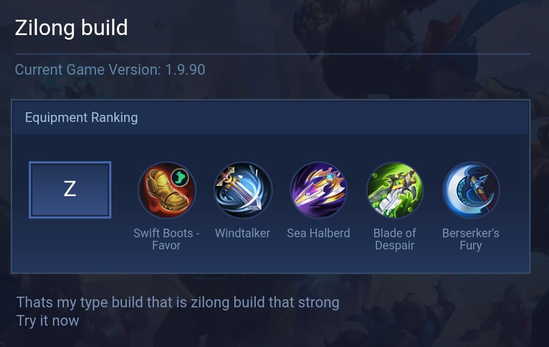 Zilong build