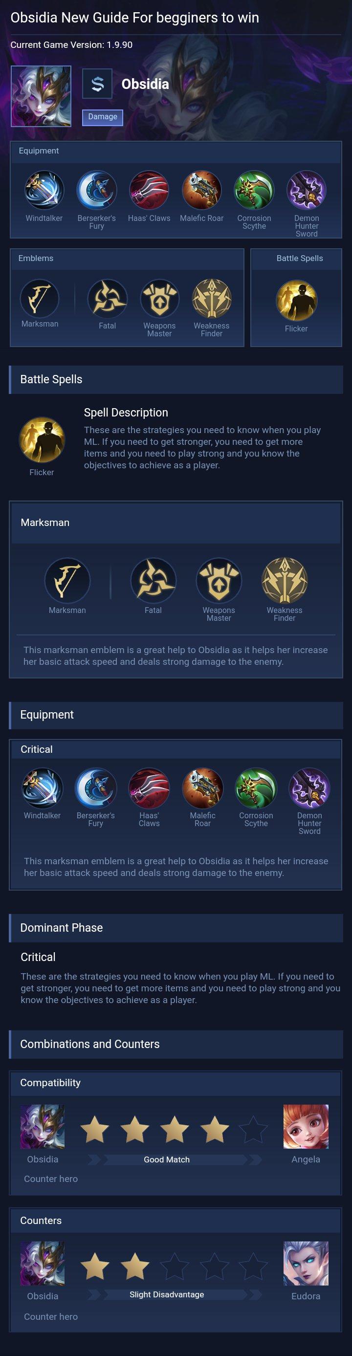 Obsidia New Guide For begginers to win