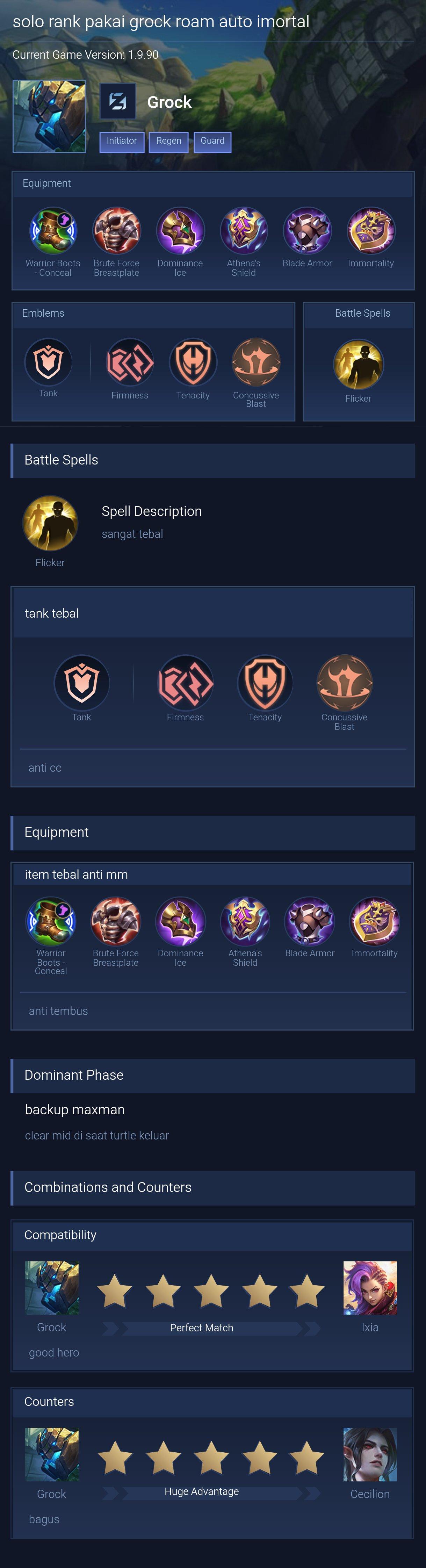 solo rank pakai grock roam auto imortal