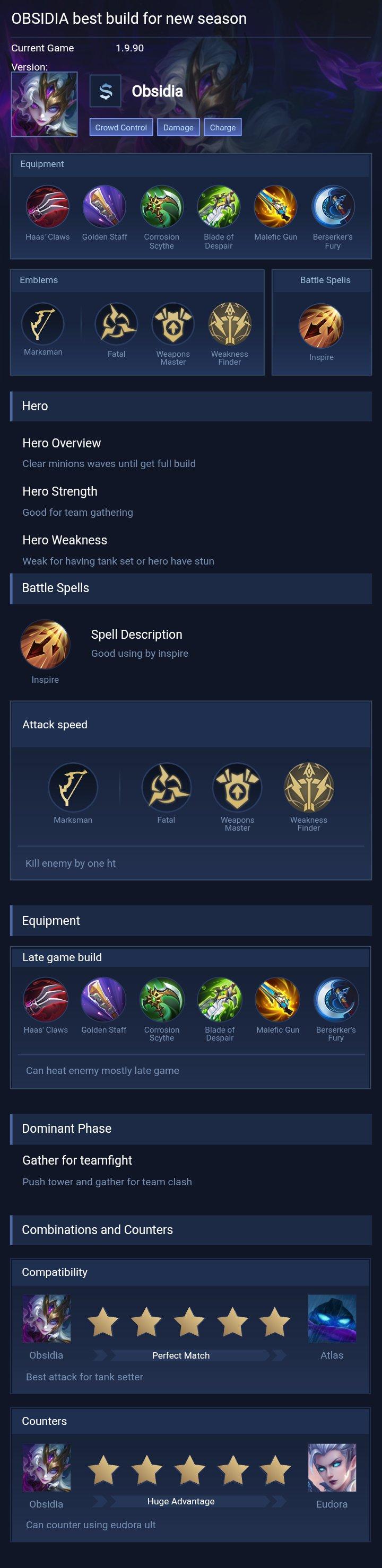 OBSIDIA best build for new season