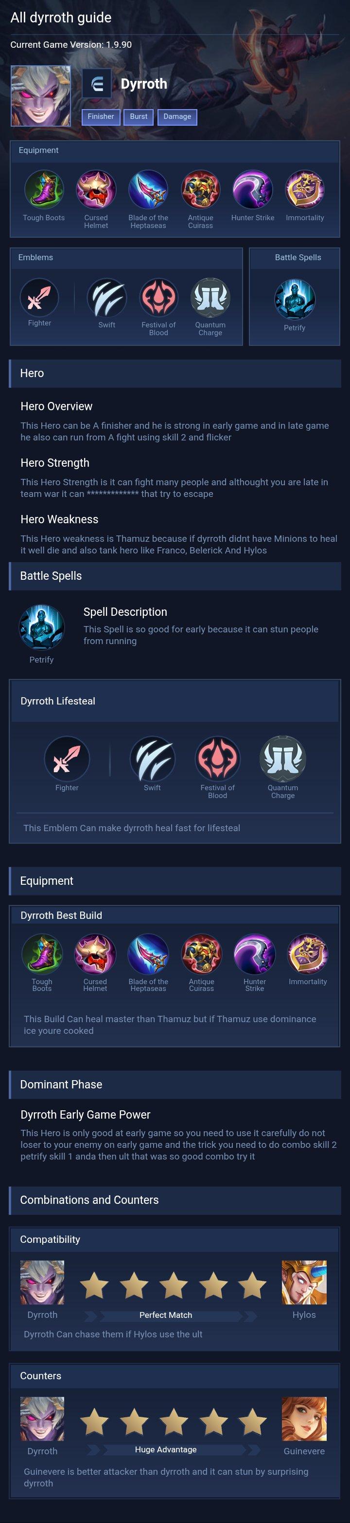All dyrroth guide