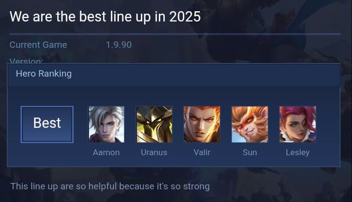 We are the best line up in 2025