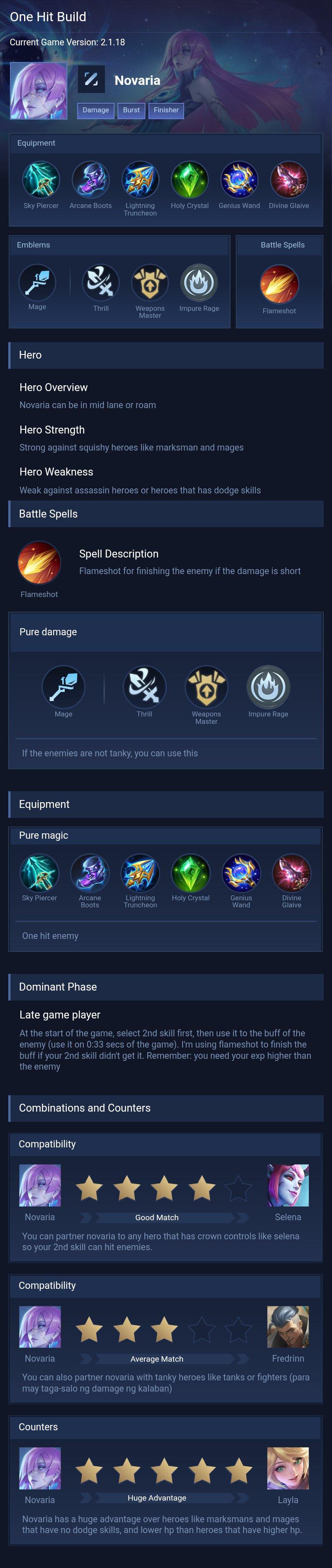 One Hit Build
