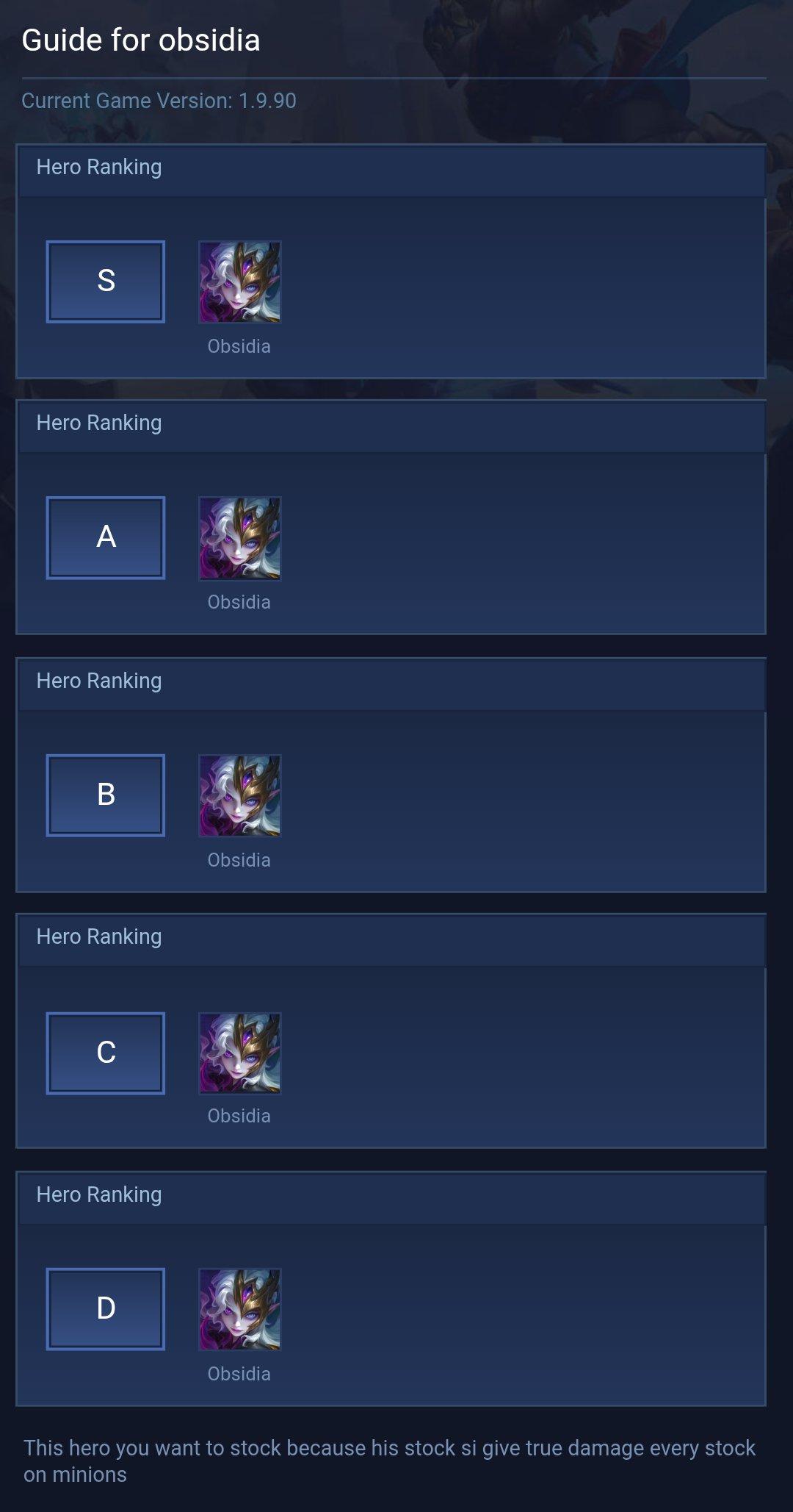 Guide for obsidia