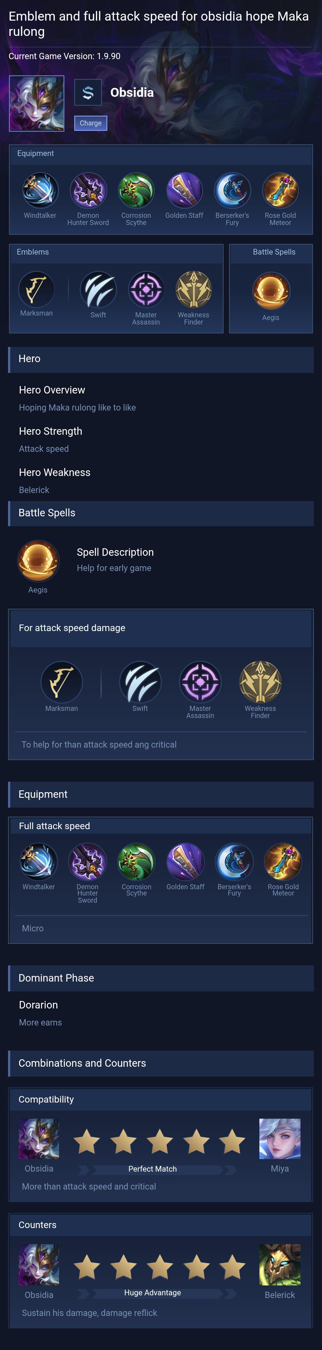 Emblem and full attack speed for obsidia hope Maka rulong
