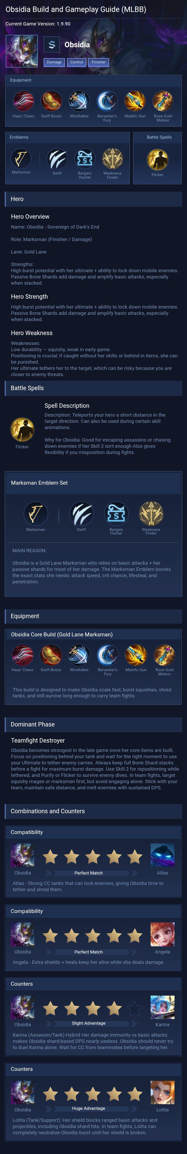 Obsidia Build and Gameplay Guide (MLBB)