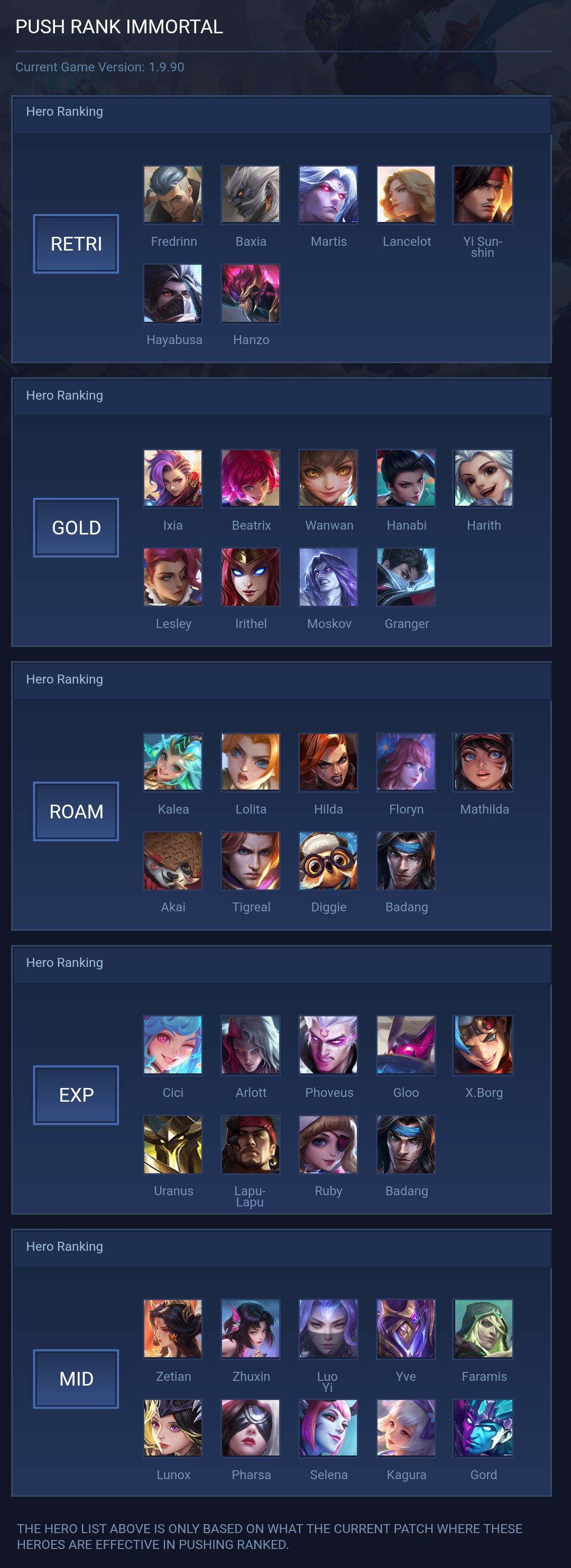 PUSH RANK IMMORTAL