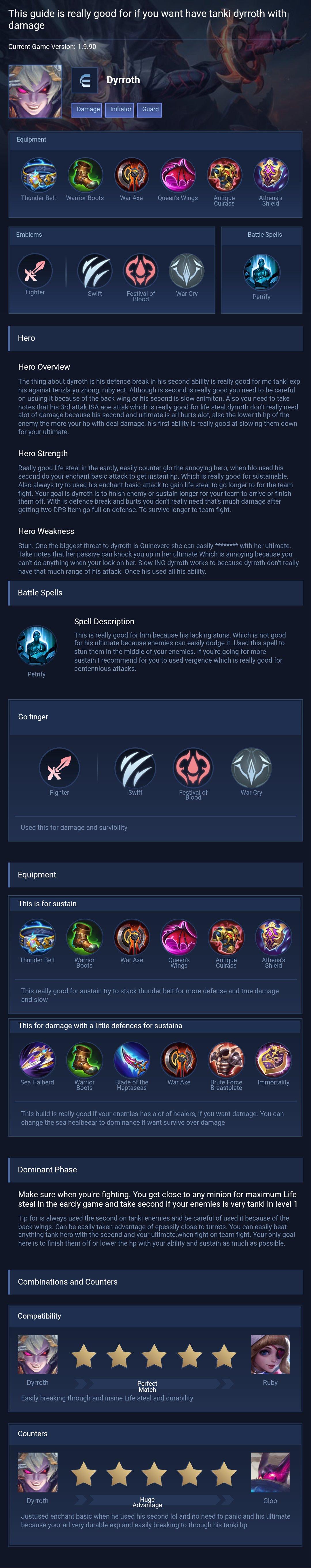 This guide is really good for if you want have tanki dyrroth with damage