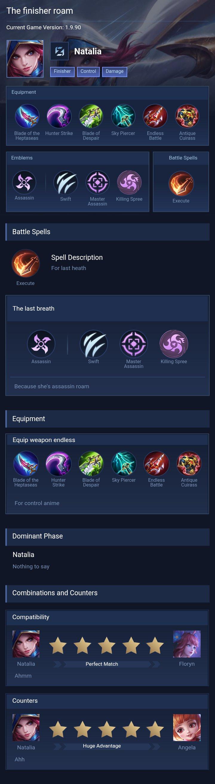 The finisher roam