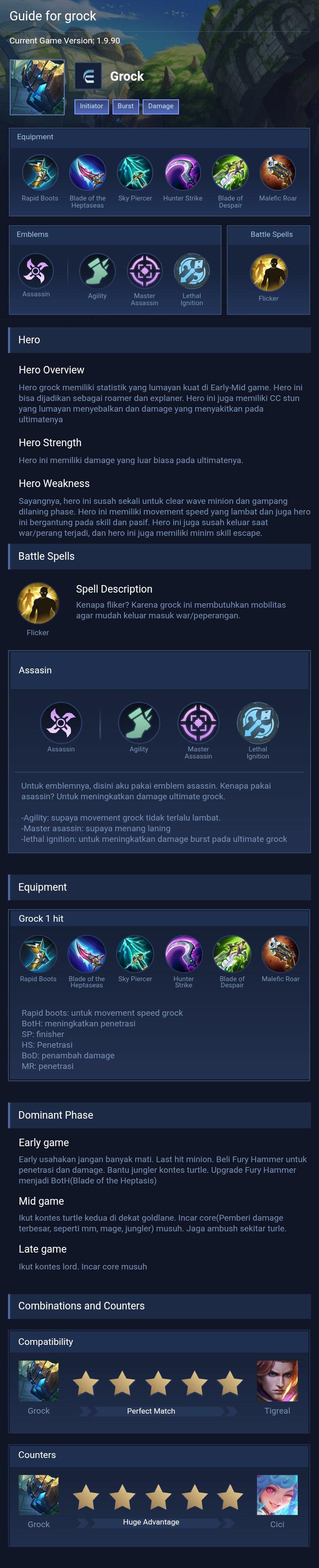 Guide for grock