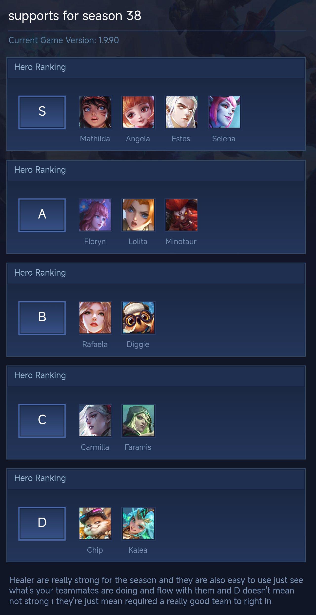 supports for season 38