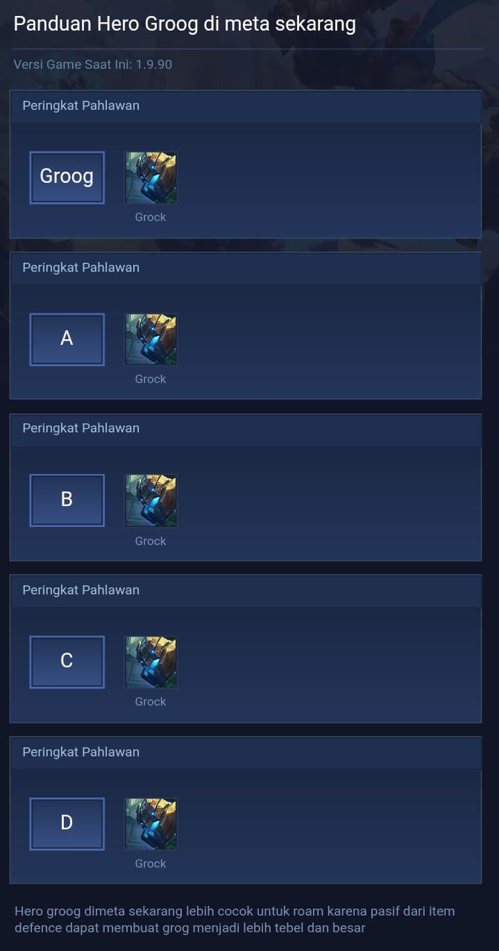 Panduan Hero groog di meta sekarang
