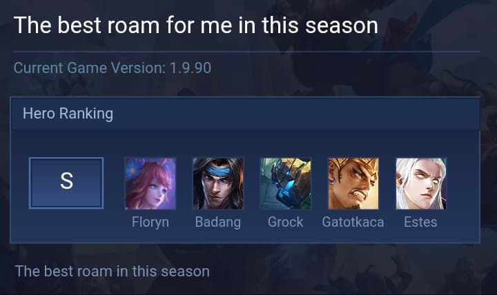 The best roam for me in this season