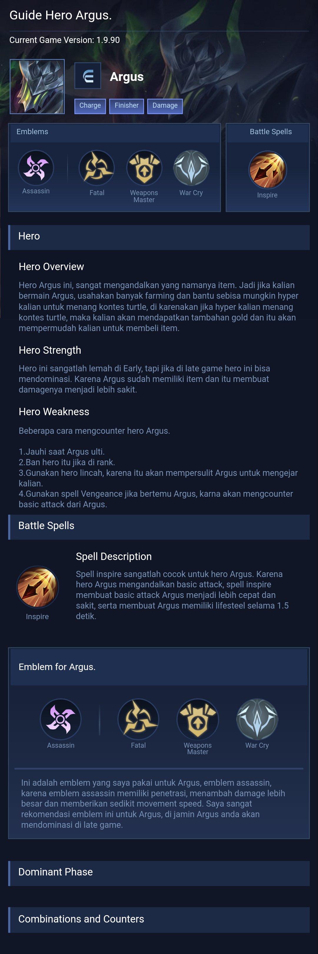 Guide Hero Argus.